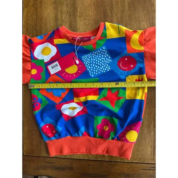 NWT Agatha Ruiz de la Prada Kids Icons Sweatshirt Size 6 Multicolor Graphic - Picture 7 of 8